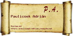 Paulicsek Adrián névjegykártya